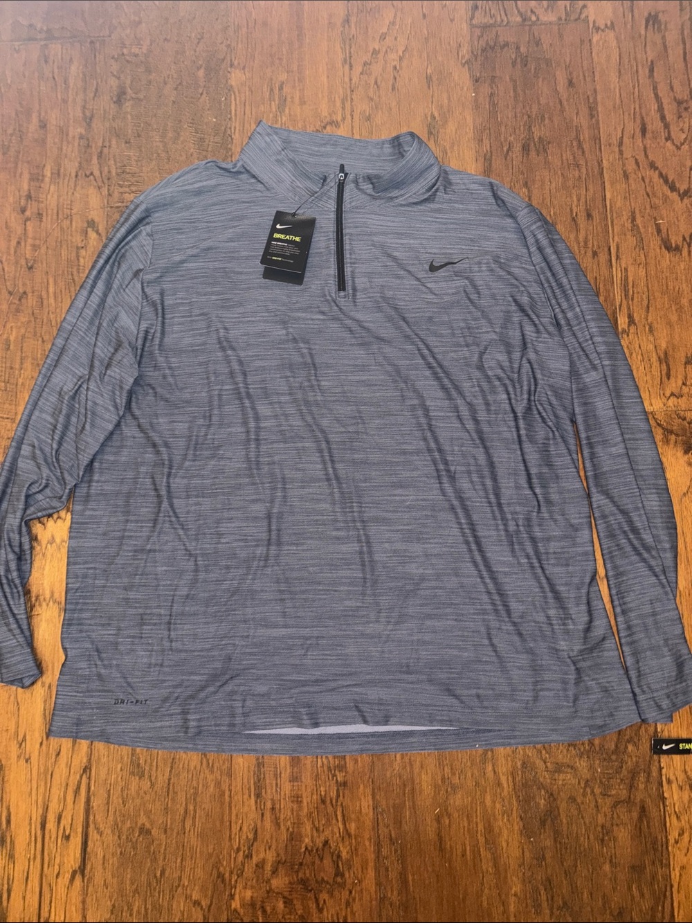 NWT Nike Men's Long Sleeve 3XL Quarter-Zip Performance Top - Heather Navy